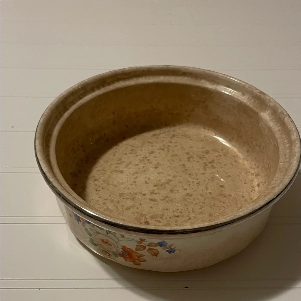 Vintage Floral Ceramic Baking Dish